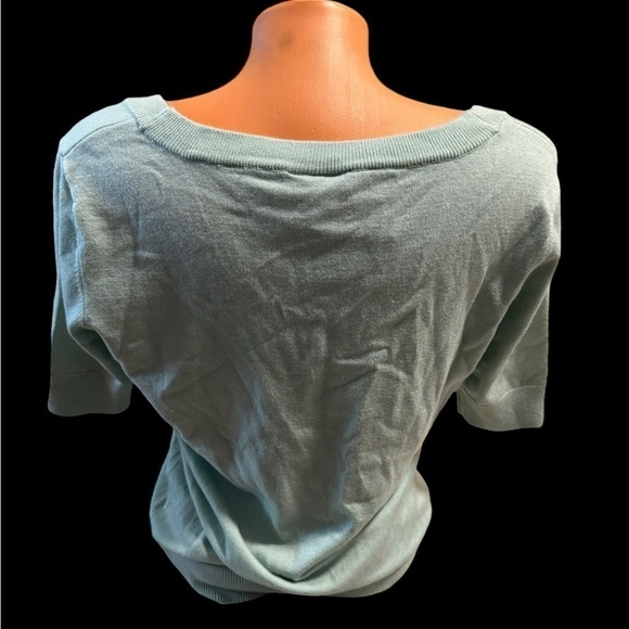 New ModCloth Women’s Short Sleeve Pale Green Soft Sweater Size Large Round Neck - Picture 14 of 15